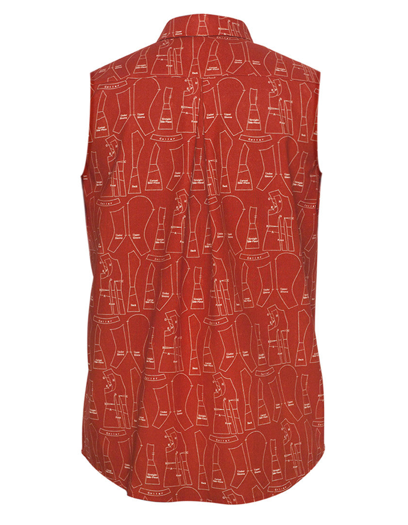 Patterns Red Sleeveless